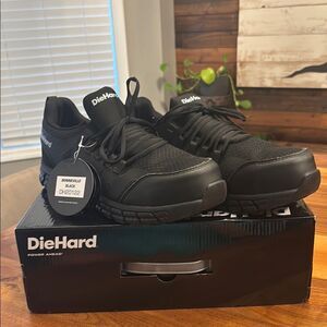 Die Hard Bonneville Black Men Comp Toe Athletic Safety Shoe Size 11 Wide DH20122